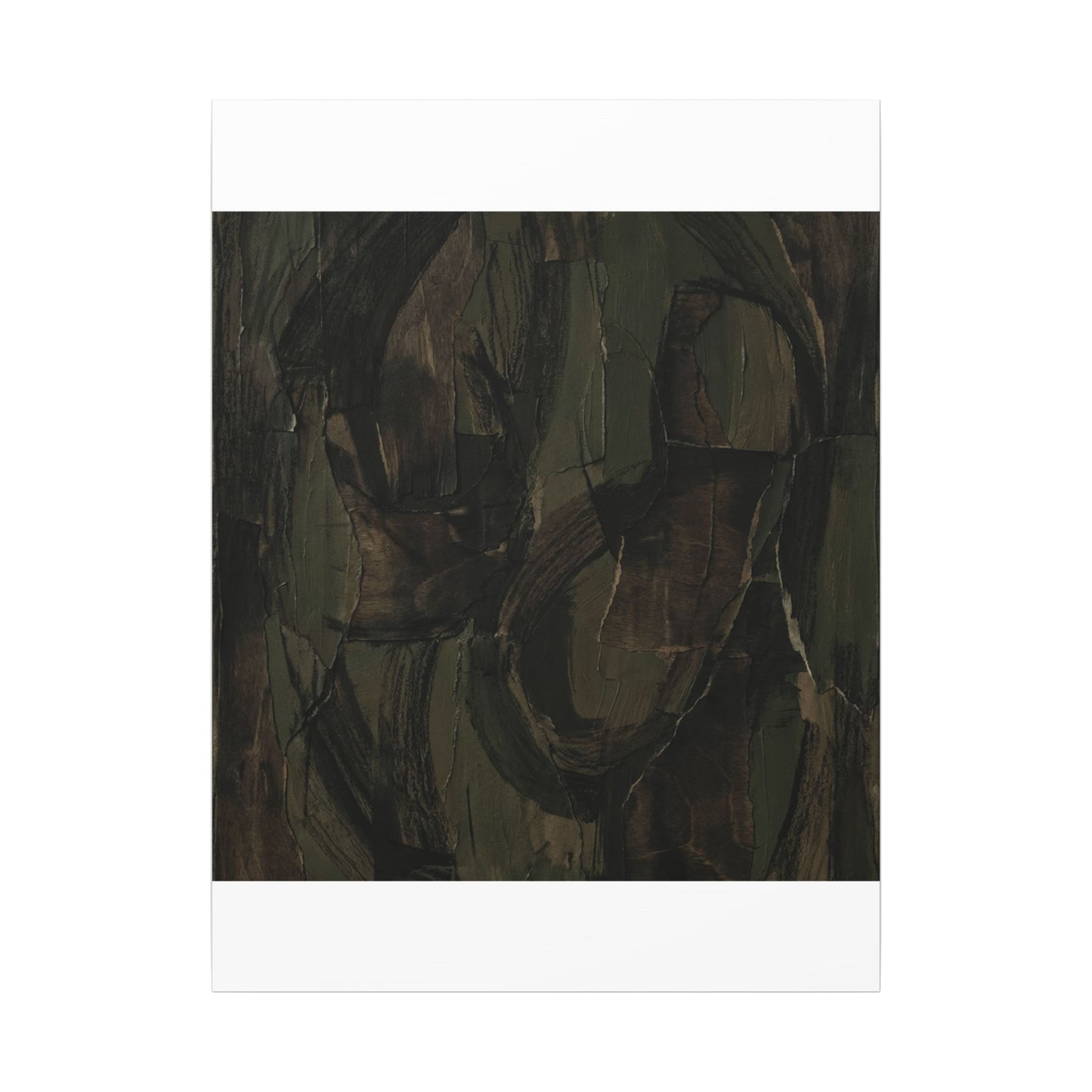 Mixed Media Dark Japandi Textured Canvas Art