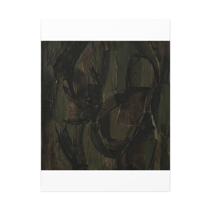 Mixed Media Dark Japandi Textured Canvas Art