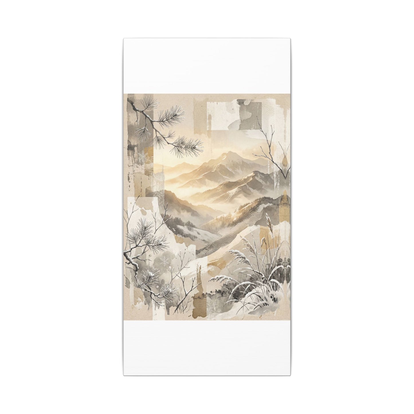 Shibui Mountain Mist Canvas Art - Japandi Japanese Pattern