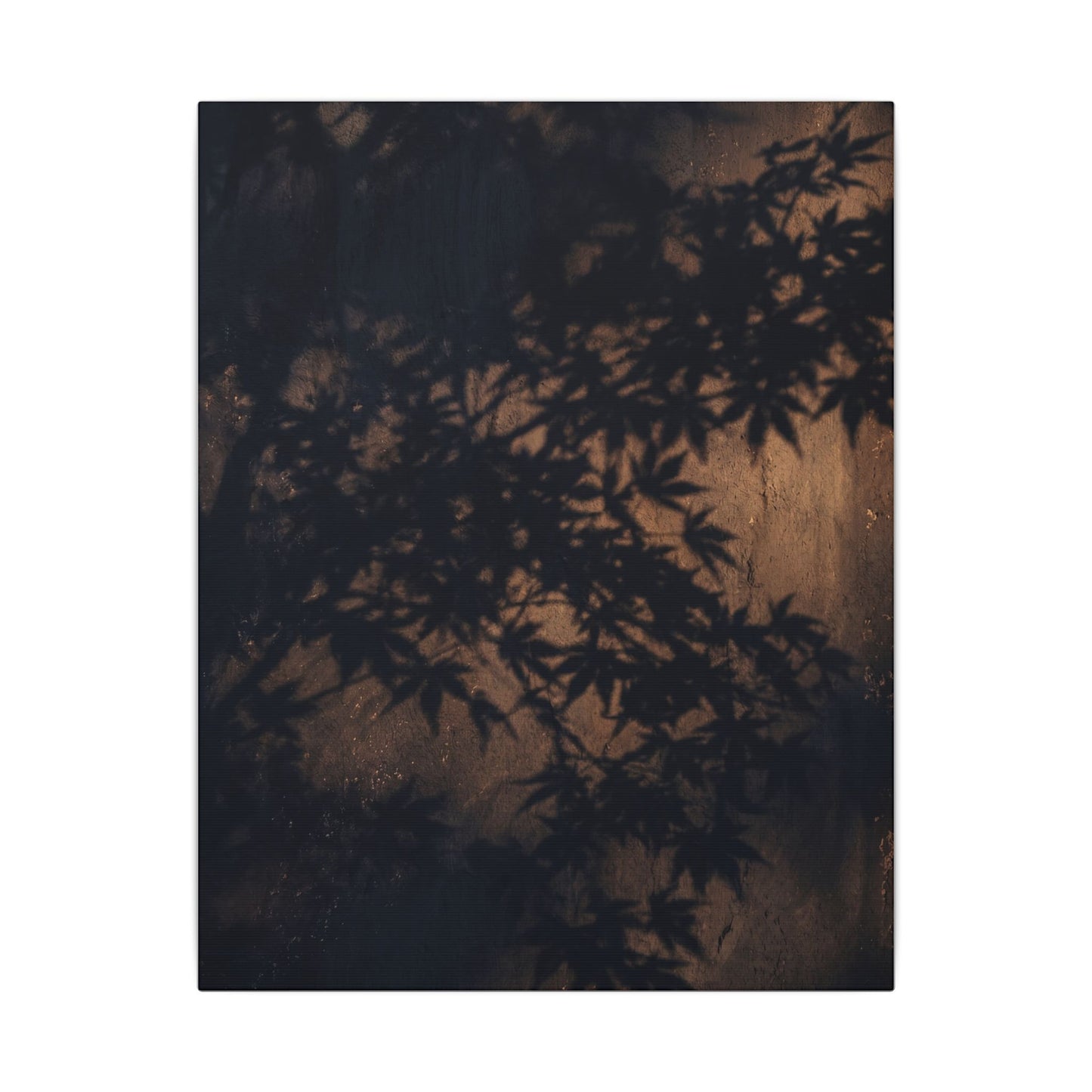 Shadow Play Autumn Canvas Art | Dark Japandi Atmospheric Design