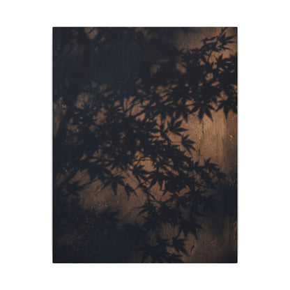 Shadow Play Autumn Canvas Art | Dark Japandi Atmospheric Design