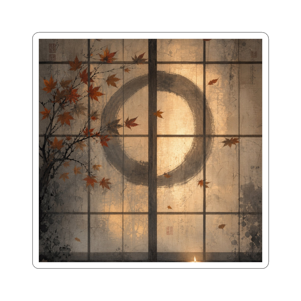 Shoji Screen Sticker | Autumn Japandi Texture Art