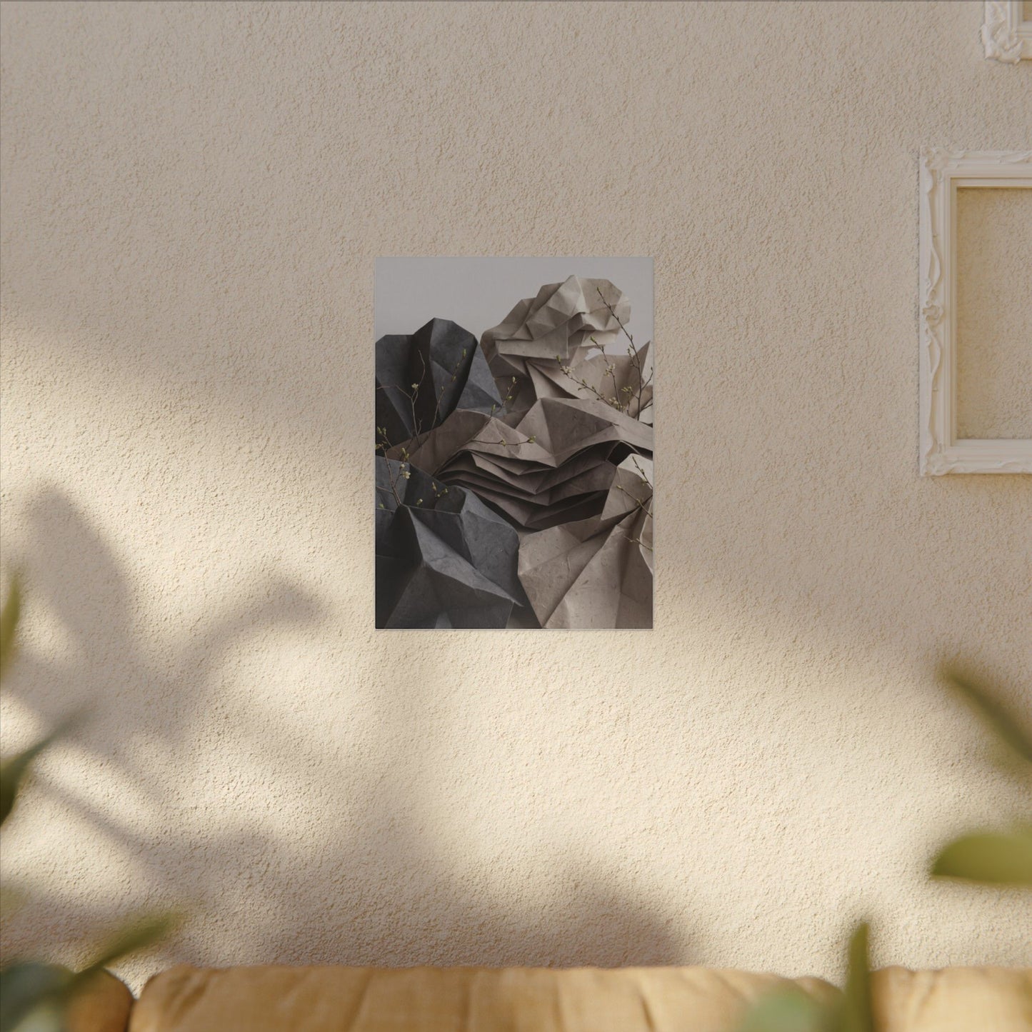 Neutral Paper Fold Canvas Art - Texture Japandi