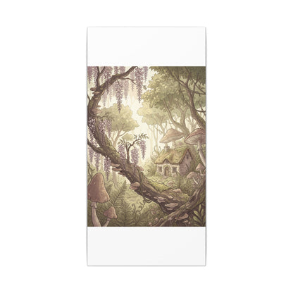 Summer Wisteria Mushroom Illustration Canvas Art | Enchanting Decor