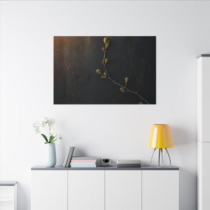 Dark Japandi Rust Patina in Golden Hour | Moody Minimal Canvas Art