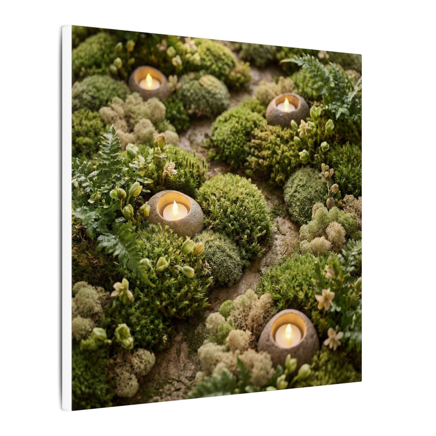 Moss Close Up Japanese Pattern Canvas Art | Neutral Japandi Art