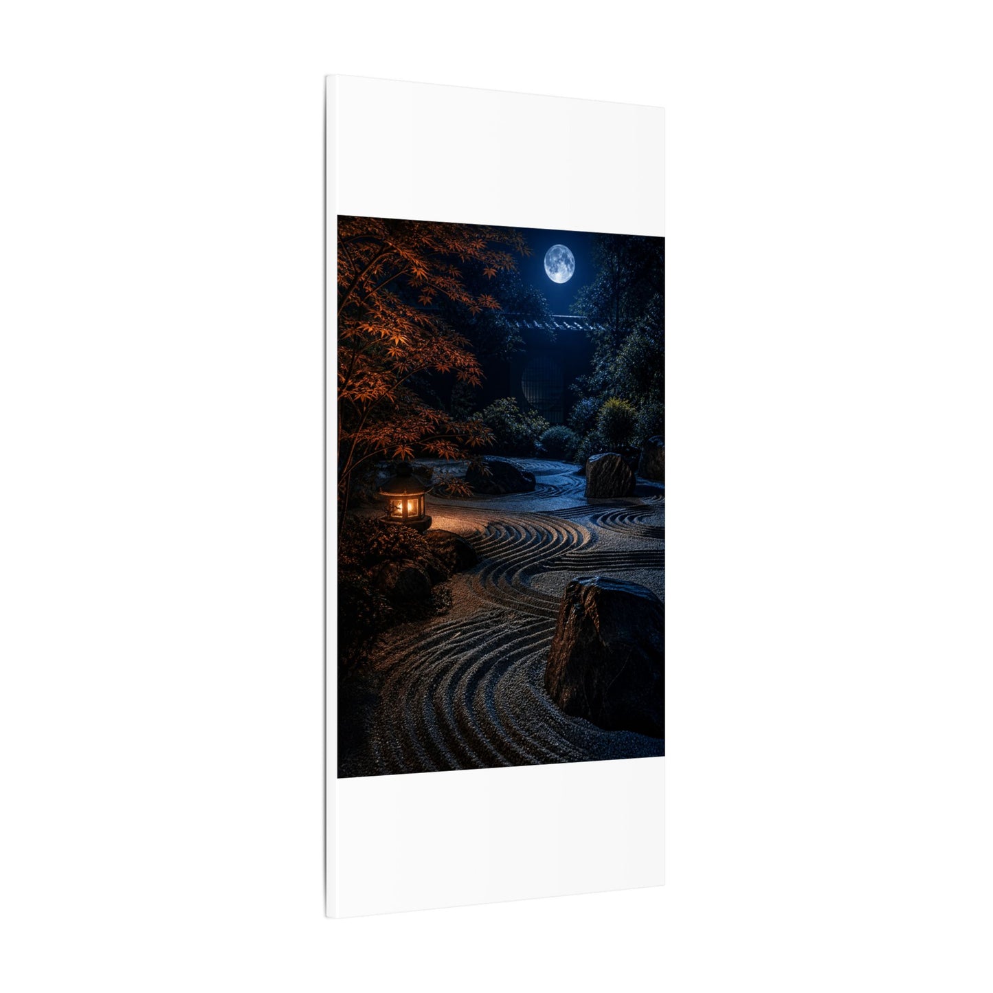 Summer Rock Garden Shadow Zen Canvas Art | Moody Decor