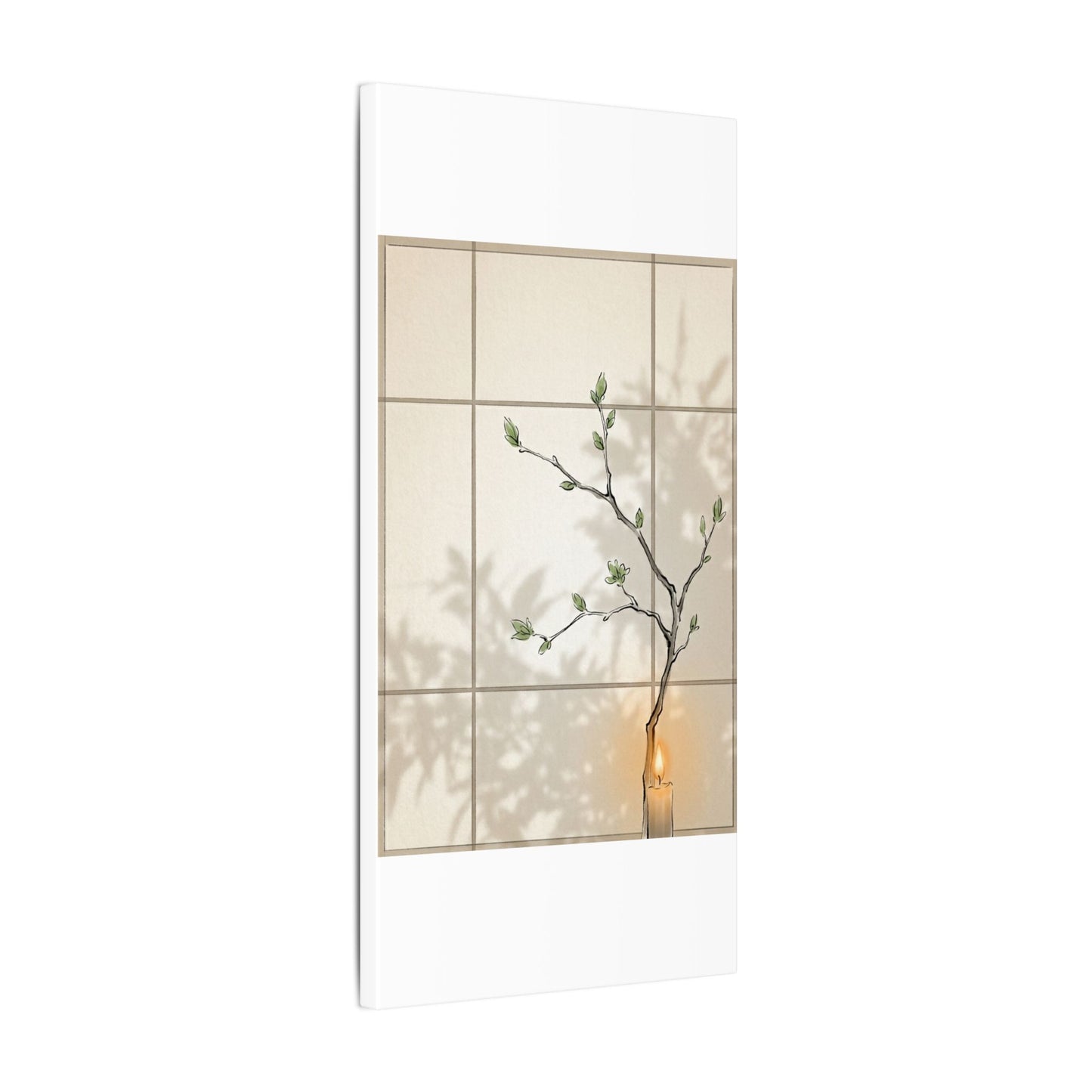 Shoji Screen Spring Canvas Art | Japandi Cozy Design