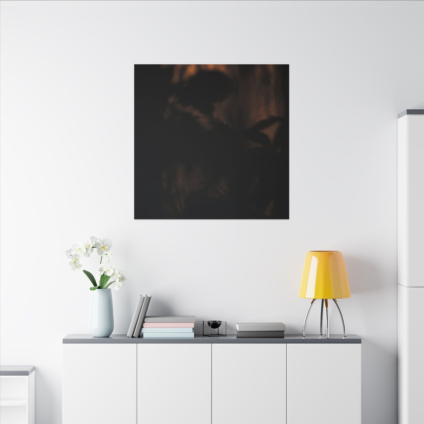 Shadow Play Summer Canvas Art | Dark Japandi Sophisticated Design