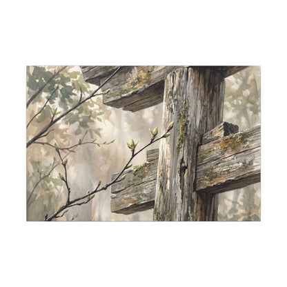 Torii Gate Spring Canvas Art | Japandi Neutral Design