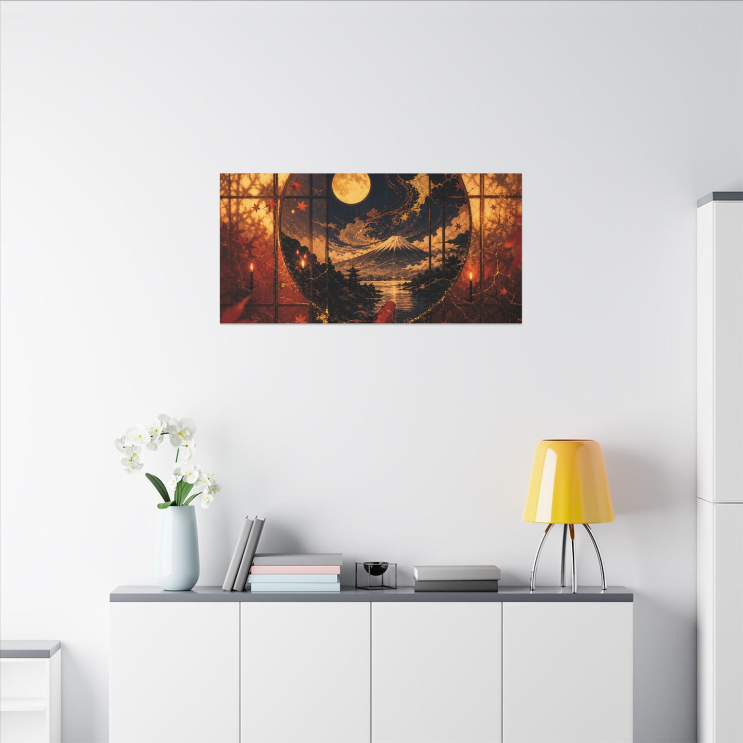 Beautiful Shoji Screen Canvas Art - Gold Vein Kintsugi