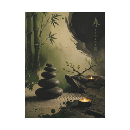 River Stones Spring Canvas Art | Zen Contemplative Design