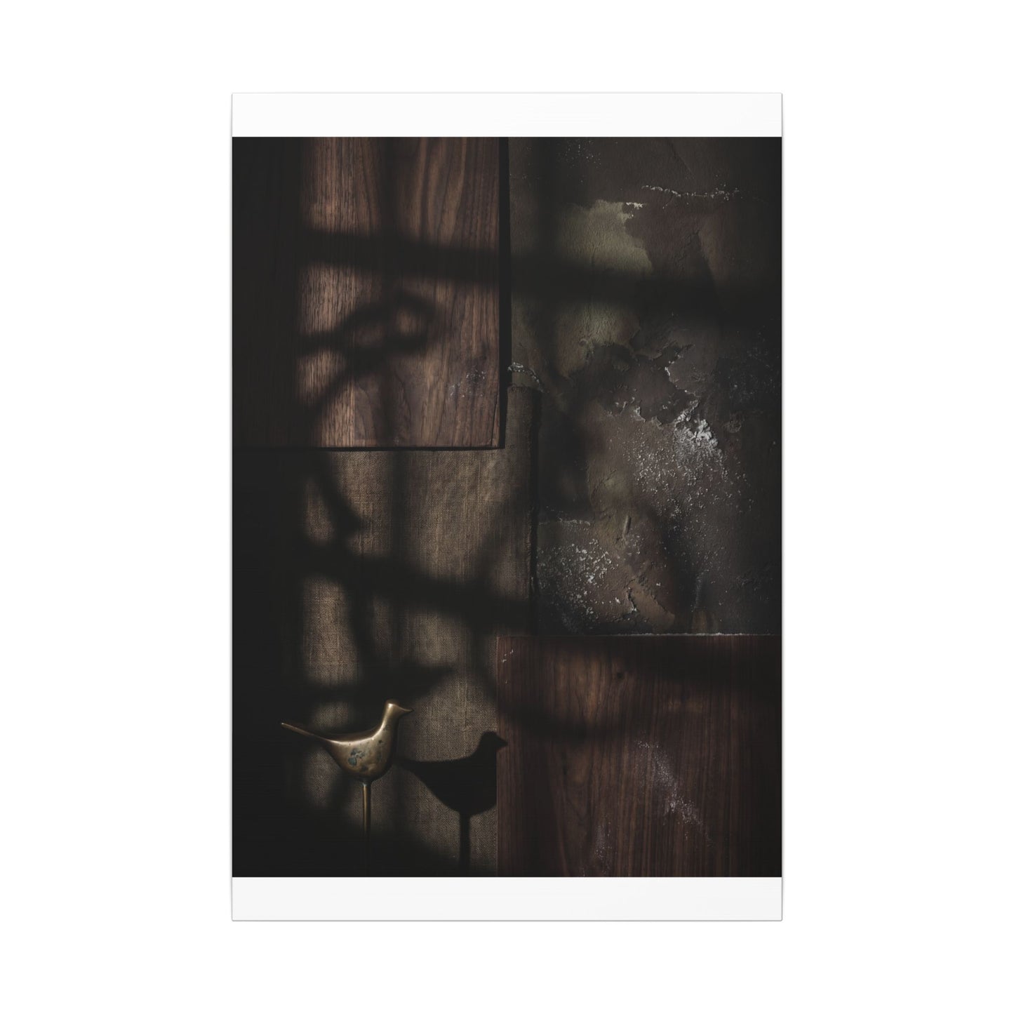 Dark Japandi Shadow Play in Candlelight | Dark Texture Canvas Art
