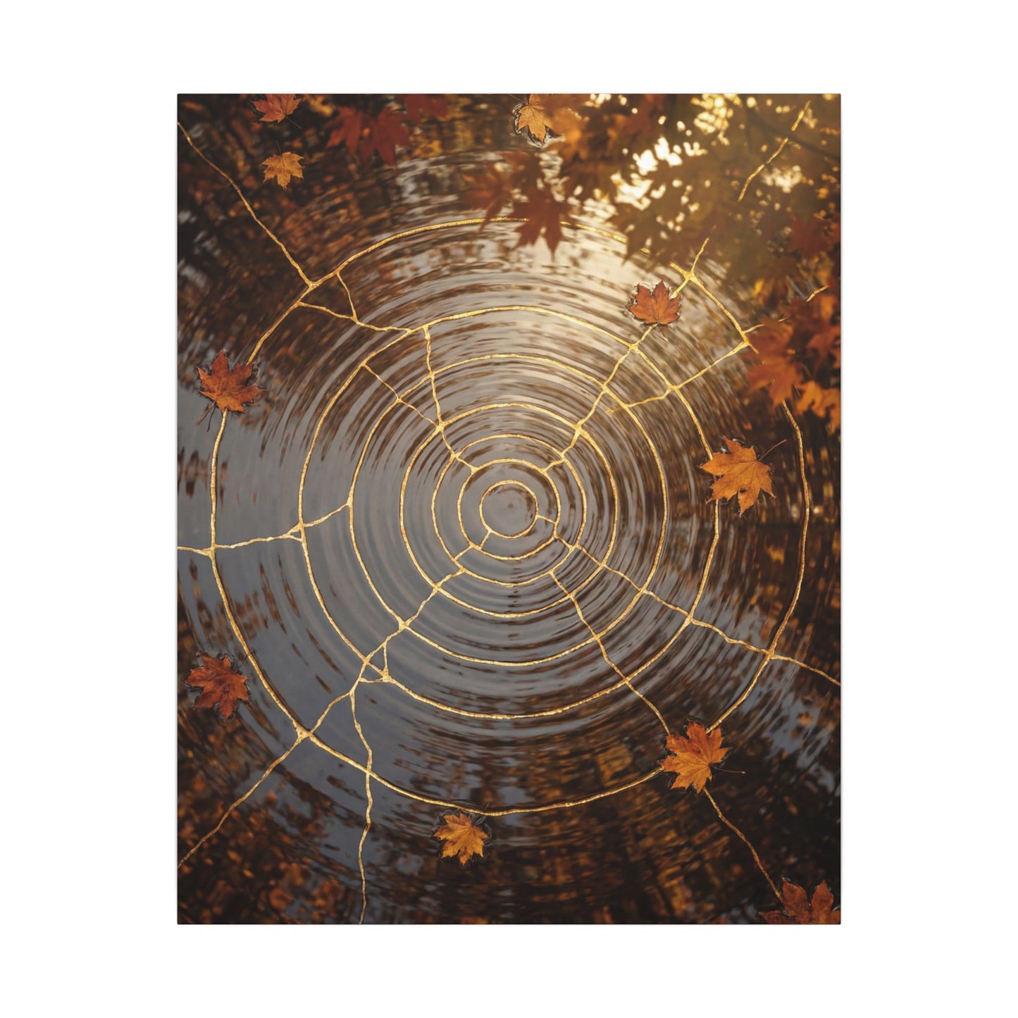 Artful Water Ripple Canvas Art - Gold Vein Kintsugi