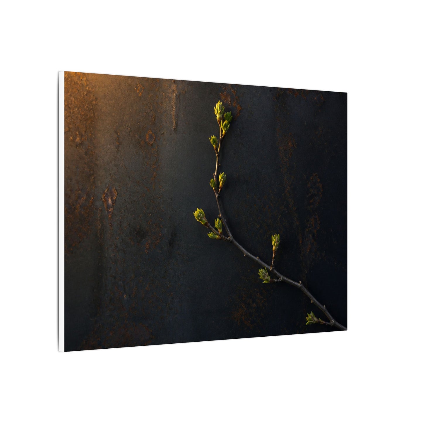 Dark Japandi Rust Patina in Golden Hour | Moody Minimal Canvas Art