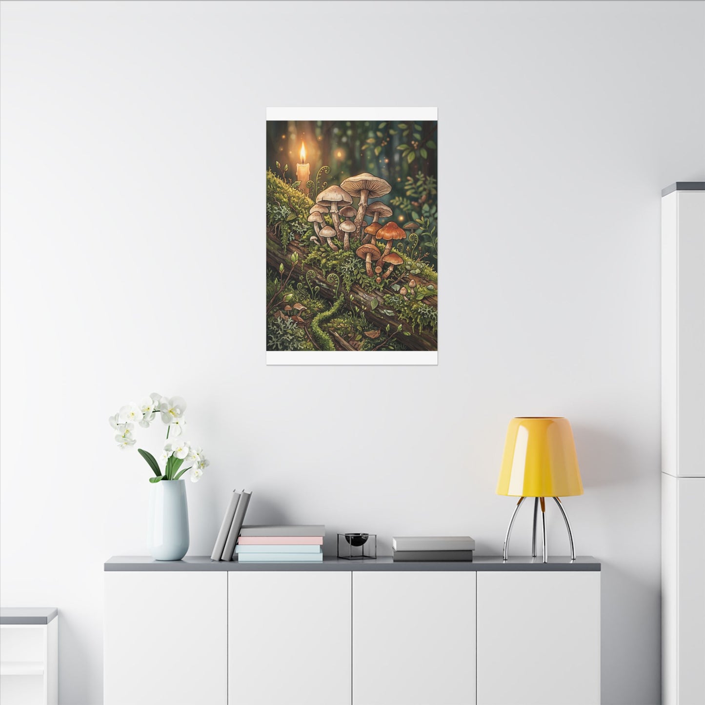Spring Wild Mushrooms Herbarium Canvas Art | Rustic Decor