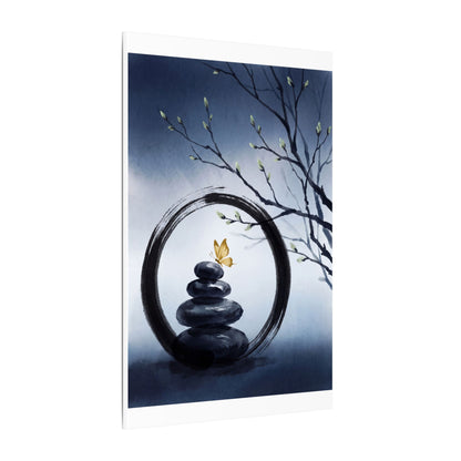 River Stones Spring Canvas Art | Zen Peaceful Design