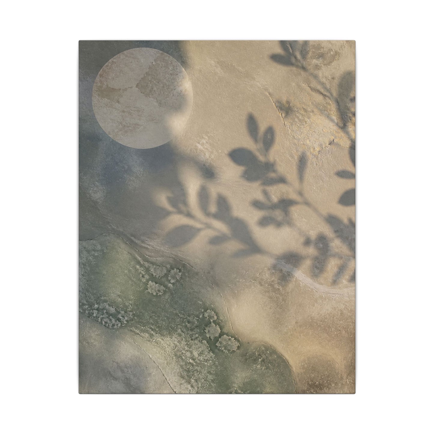 Japandi Shadow Play in Moonlight | Texture Canvas Art