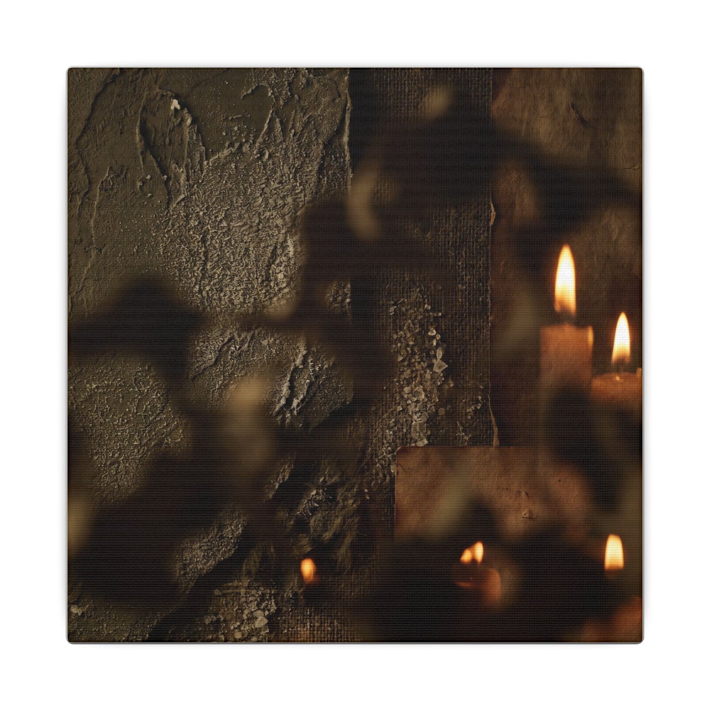 Shadow Play Dark Texture Canvas Art | Moody Dark Japandi Art