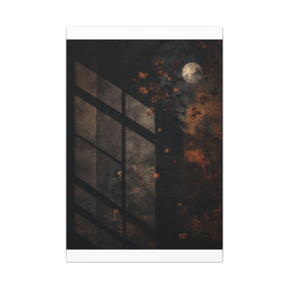 Sophisticated Shadow Play Canvas Art - Dark Texture Dark Japandi