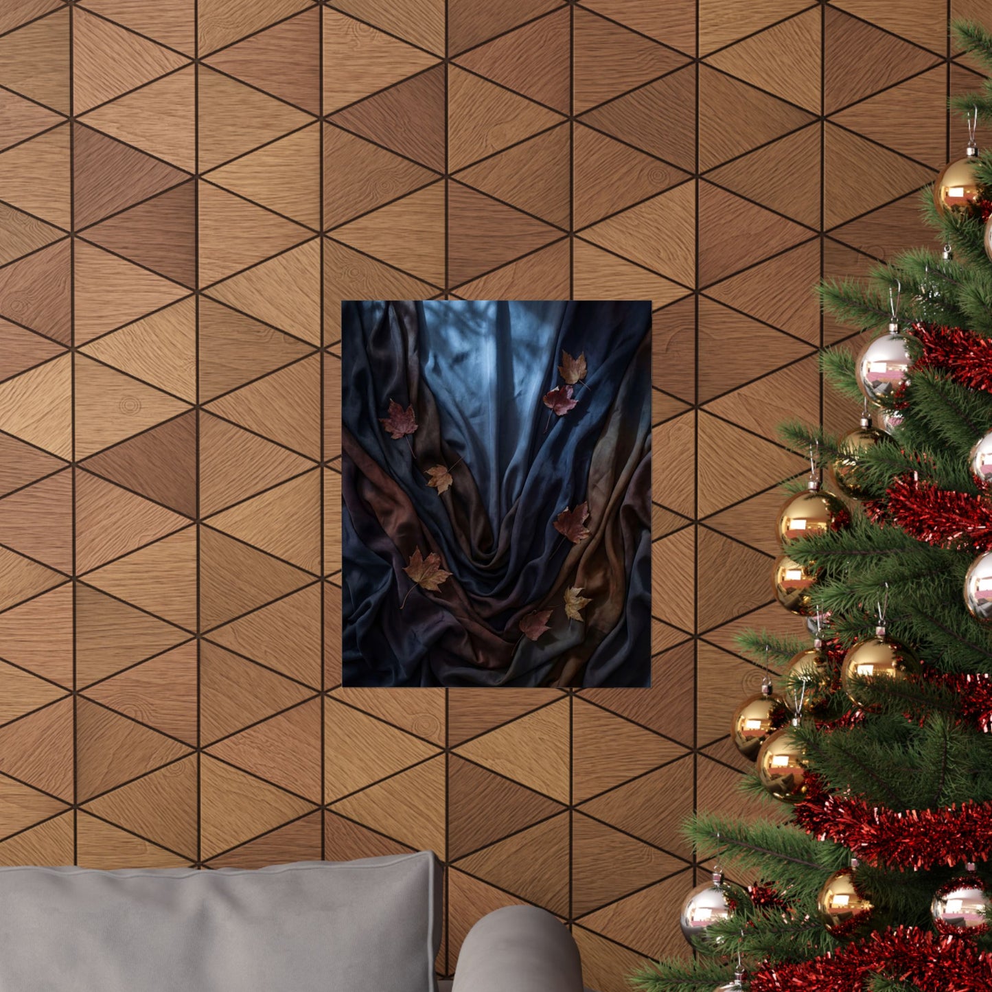 Silk Drape Autumn Wall Art Print | Dark Japandi Atmospheric Design