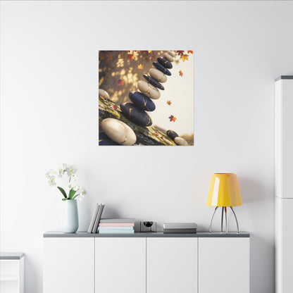 Ma River Stones Canvas Art - Kintsugi Gold Vein