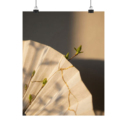Ma Paper Fold Wall Art Print - Kintsugi Gold Vein