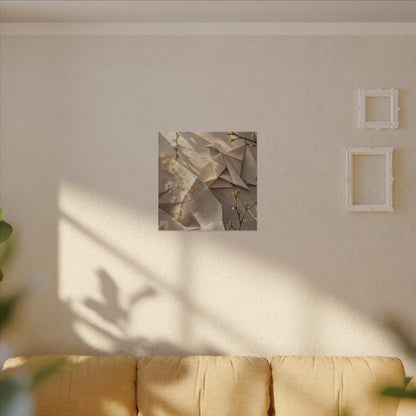 Golden Hour Paper Fold Canvas Art - Japandi Fukinsei