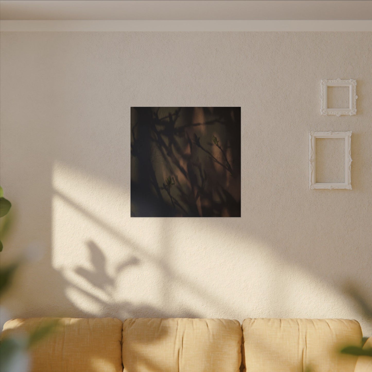 Candlelight Shadow Play Canvas Art - Dark Japandi Shibui