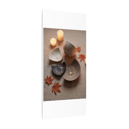 Candlelight Broken Pottery Canvas Art - Japandi Ma