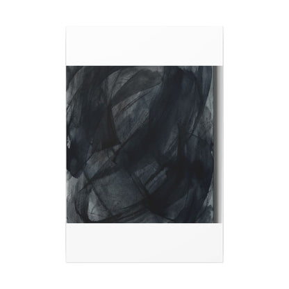 Deep Tones Dark Japandi Charcoal Canvas Art