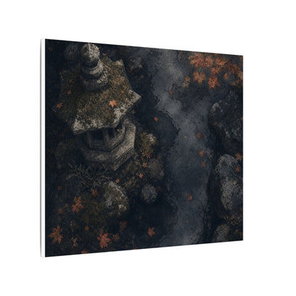 Stone Lantern Canvas Art | Autumn Japandi Texture Art