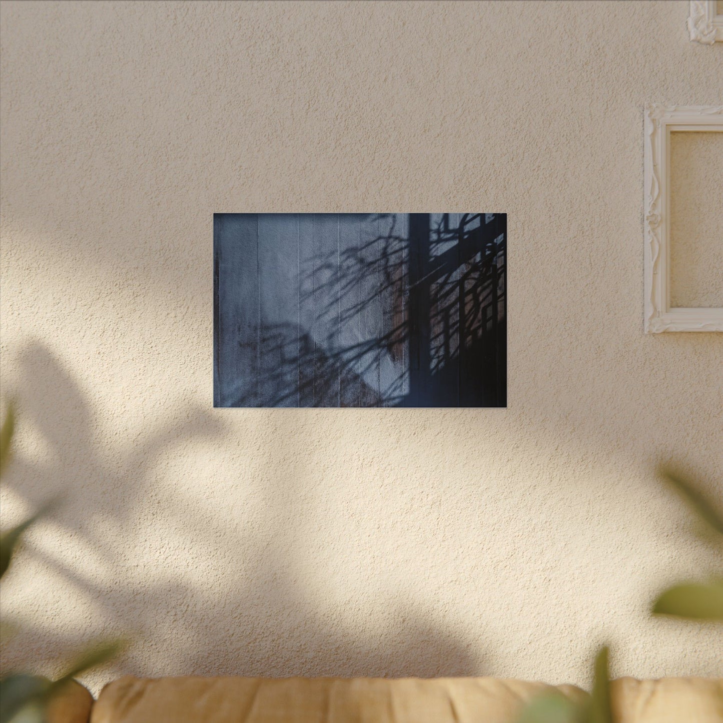 Shadow Play Moody Minimal Canvas Art | Moody Dark Japandi Art