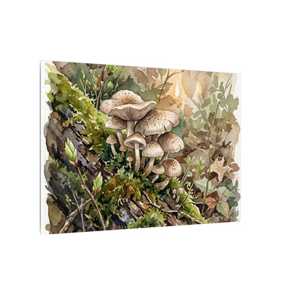 Wild Mushrooms Canvas Art | Spring Japandi Watercolor Art