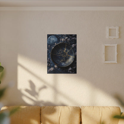 Cherry Blossom Winter Canvas Art | Kintsugi Philosophical Design