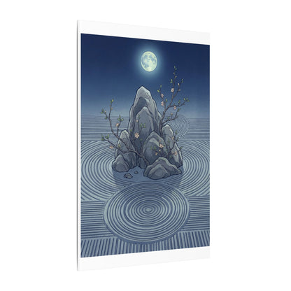 Spring Rock Garden Ukiyo E Inspired Canvas Art | Tranquil Decor