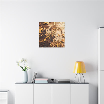 Kintsugi Rust Patina in Golden Hour | Gold Vein Canvas Art