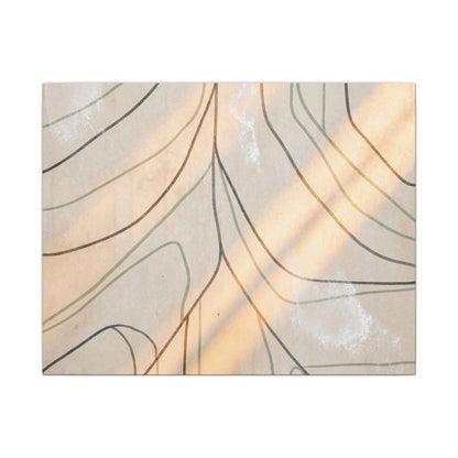 Shoji Screen Minimal Line Canvas Art | Warm Japandi Art Art Print