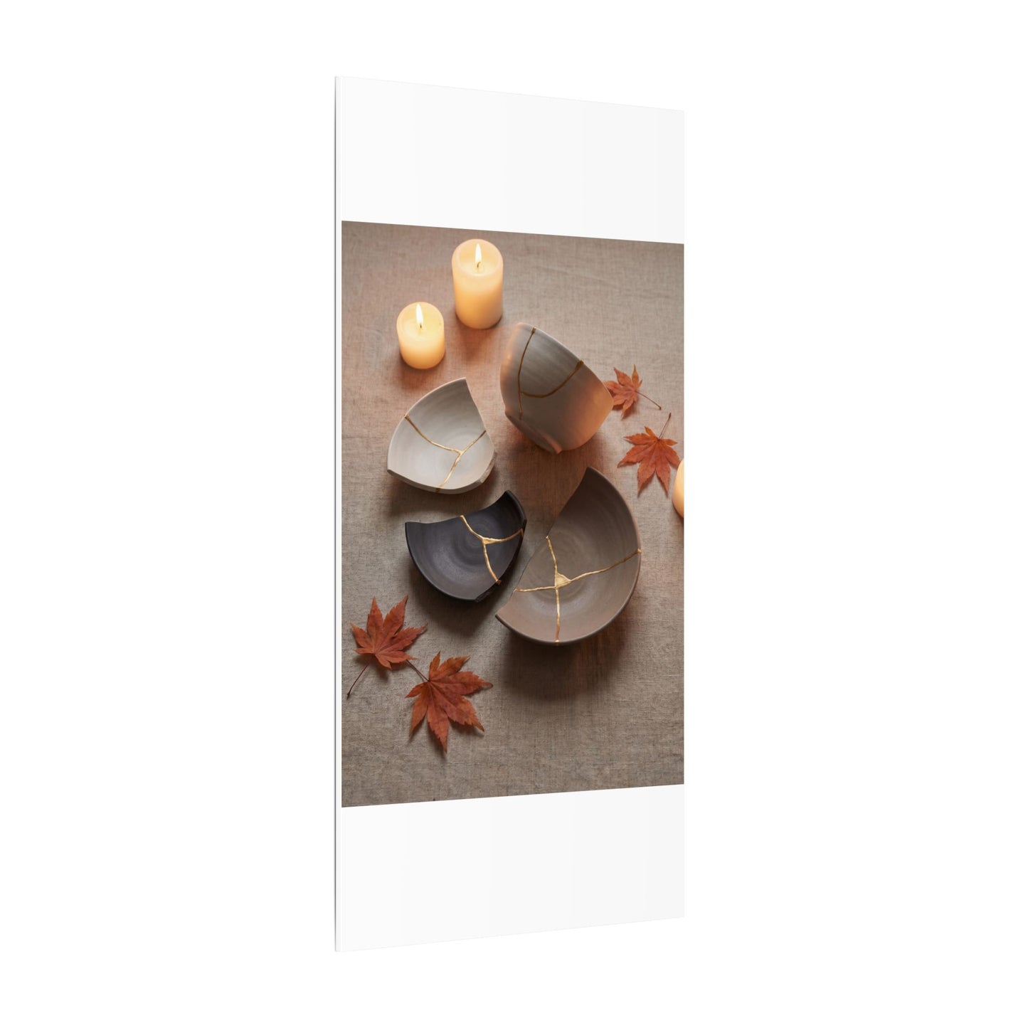 Candlelight Broken Pottery Canvas Art - Japandi Ma
