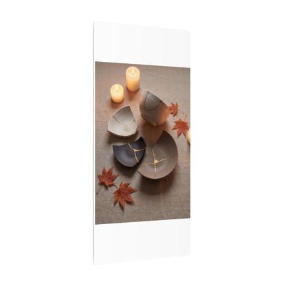 Candlelight Broken Pottery Canvas Art - Japandi Ma
