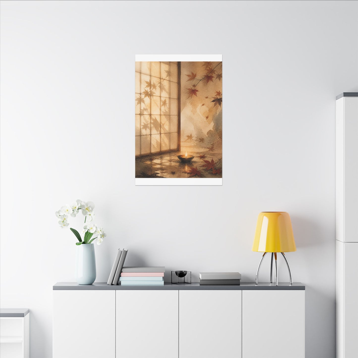 Candlelight Shoji Screen Canvas Art - Japandi Ma