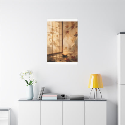 Candlelight Shoji Screen Canvas Art - Japandi Ma