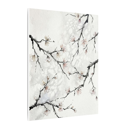 Cherry Blossom Canvas Art | Winter Japandi Watercolor Art
