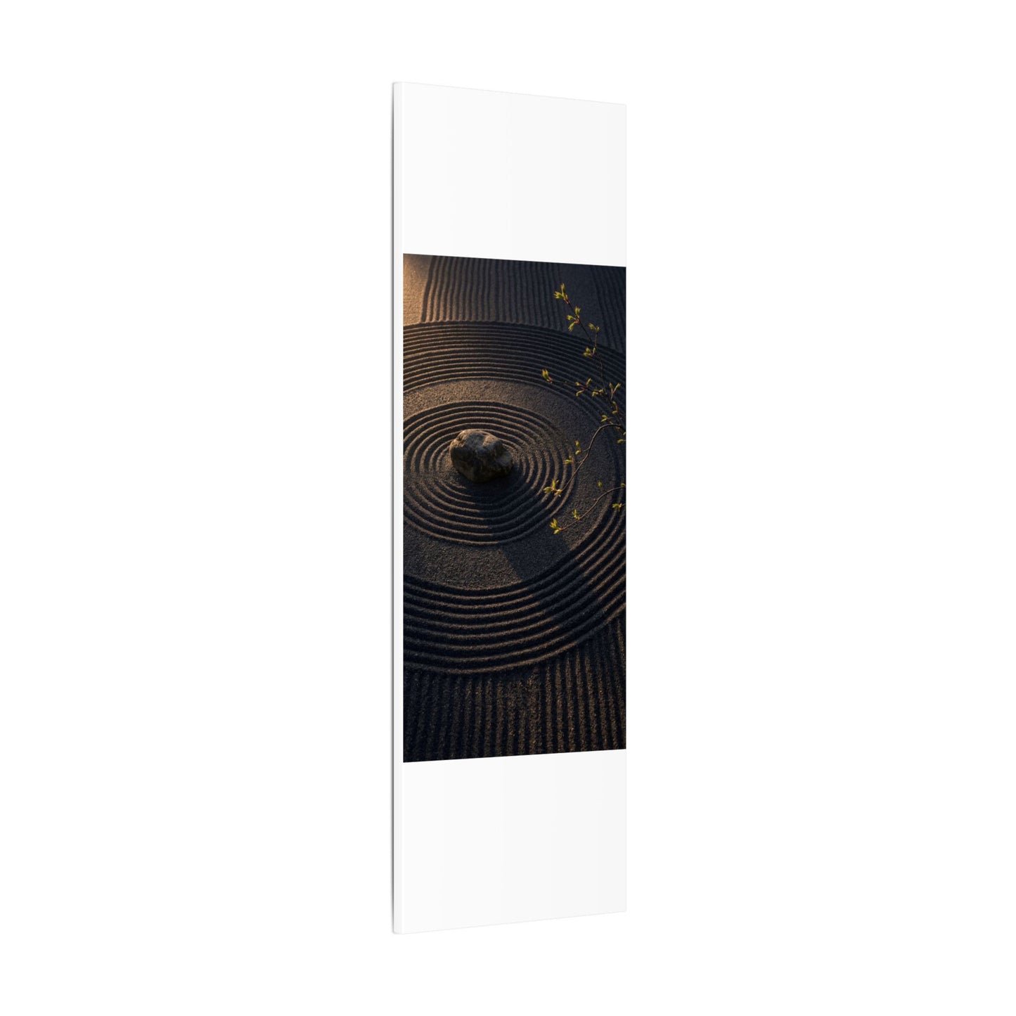 Rock Garden Shadow Zen Canvas Art | Bold Dark Japandi Art