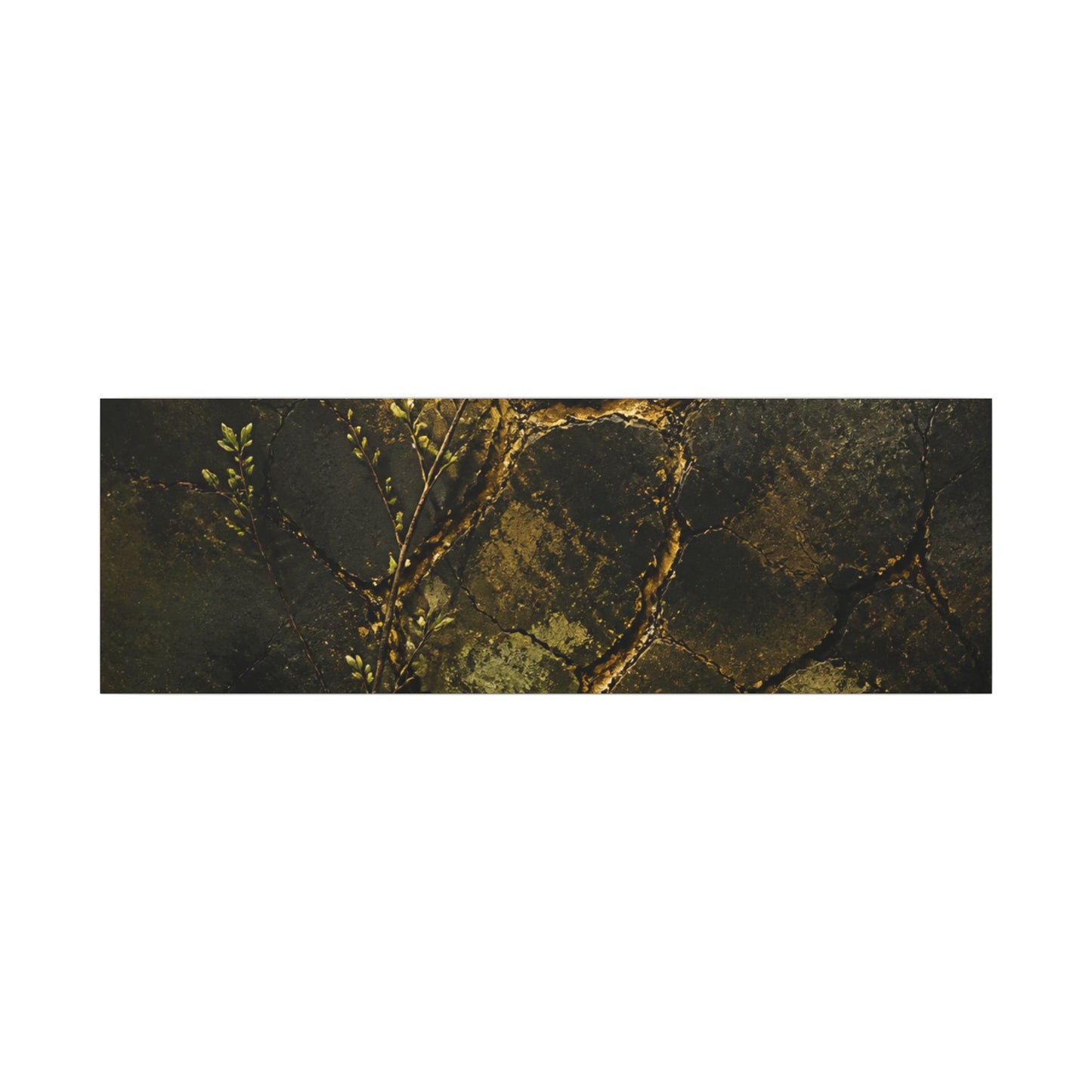 Shibui Cracked Earth Canvas Art - Dark Japandi Dark Texture
