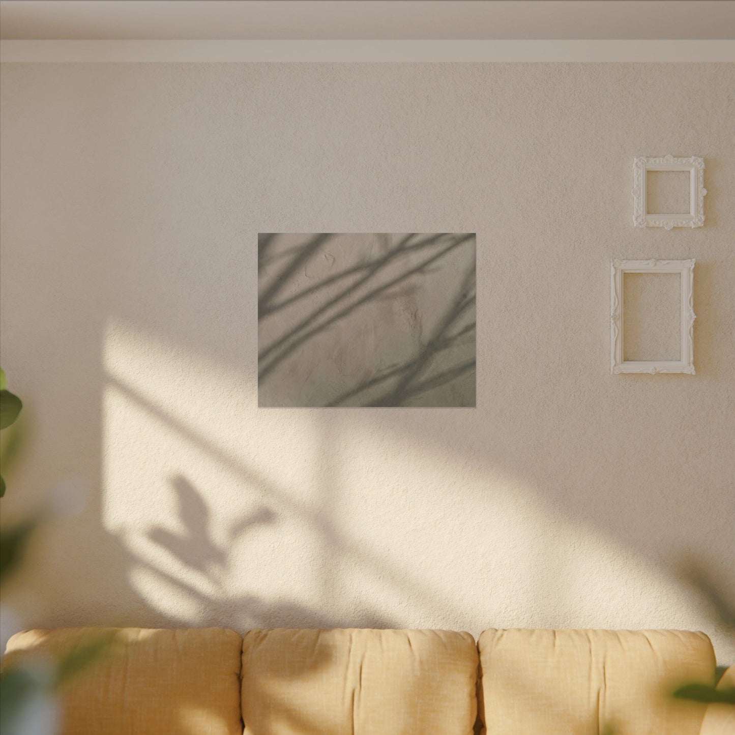 Shadow Play Japanese Pattern Canvas Art | Warm Japandi Art