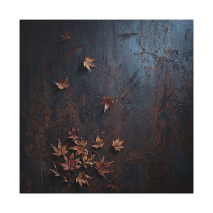 Moonlight Rust Patina Canvas Art - Dark Japandi Mono No Aware