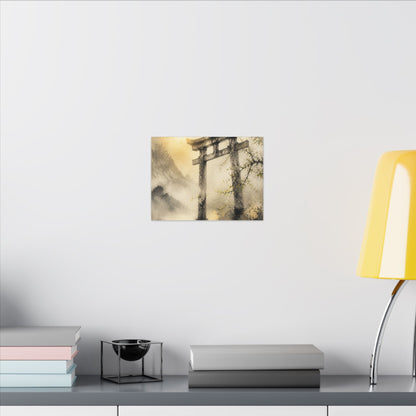 Spring Torii Gate Sumi E Canvas Art | Tranquil Decor