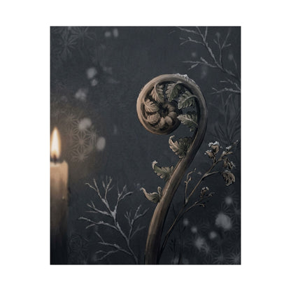 Fern Unfurling Japanese Pattern Wall Art Print | Warm Japandi Art