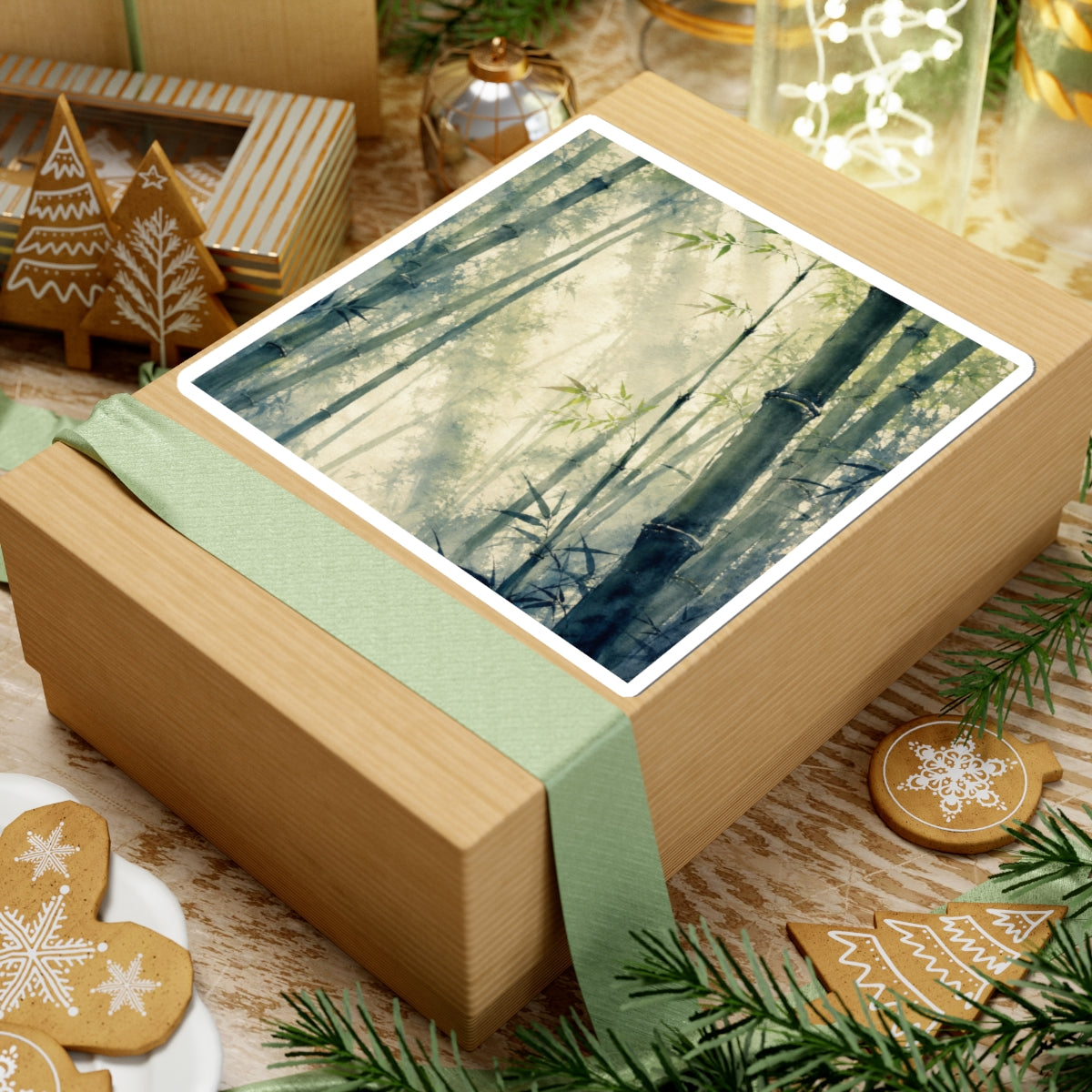 Spring Bamboo Grove Sumi E Sticker | Serene Decor